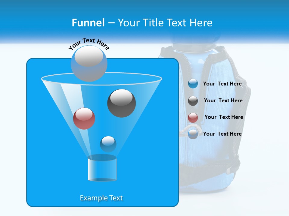 A Blue Lunch Bag With A Bottle Of Water On It PowerPoint Template