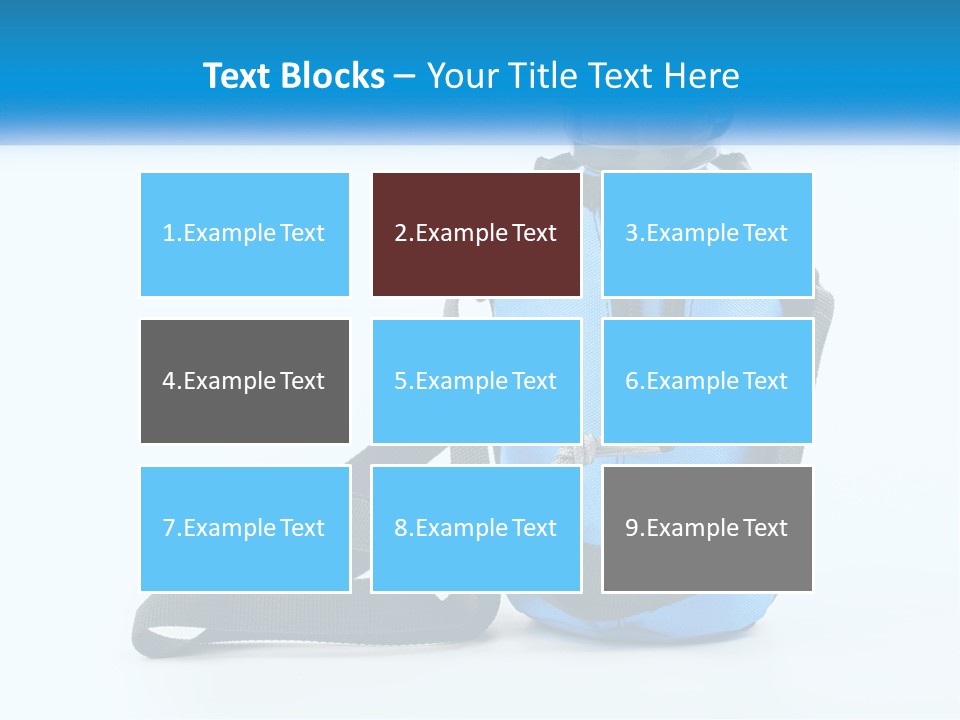 A Blue Lunch Bag With A Bottle Of Water On It PowerPoint Template