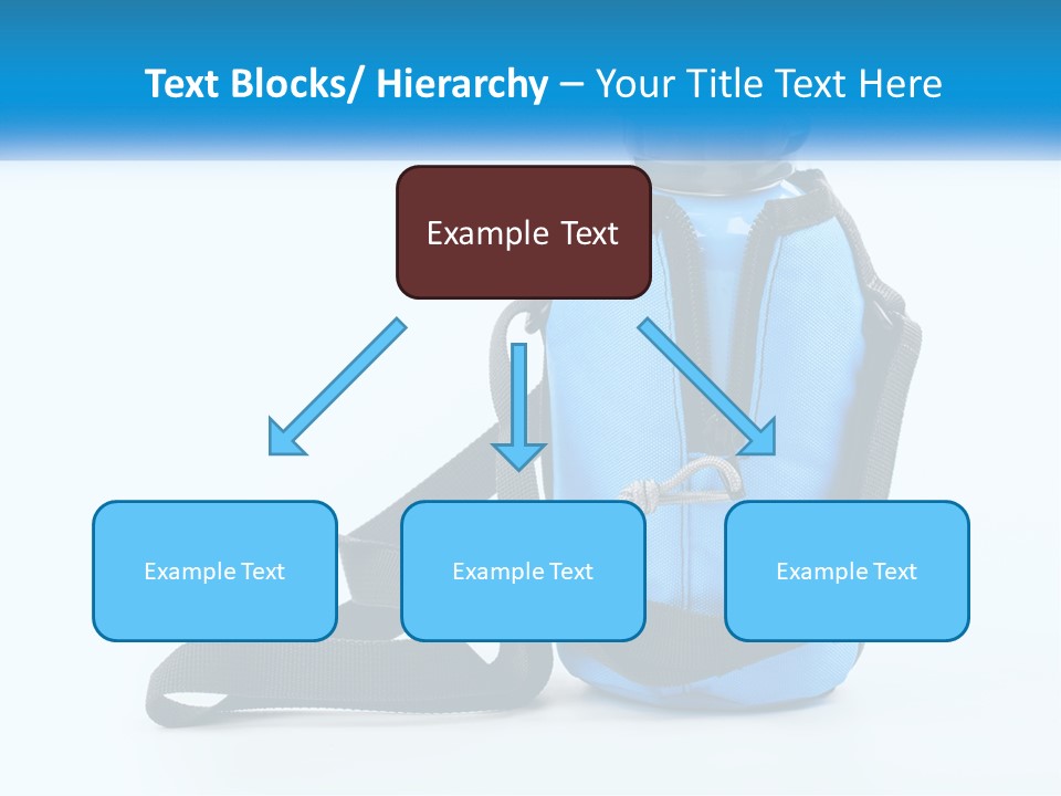 A Blue Lunch Bag With A Bottle Of Water On It PowerPoint Template