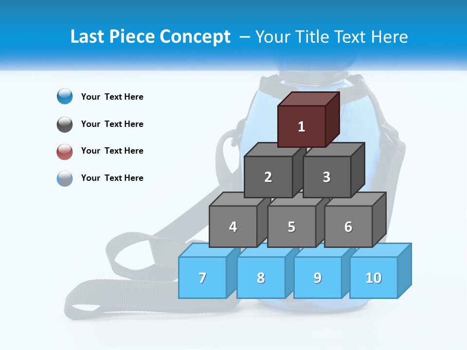 A Blue Lunch Bag With A Bottle Of Water On It PowerPoint Template