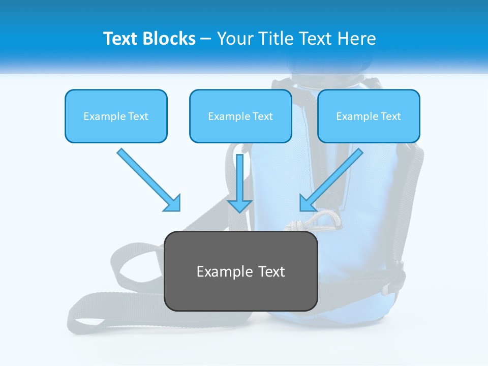 A Blue Lunch Bag With A Bottle Of Water On It PowerPoint Template