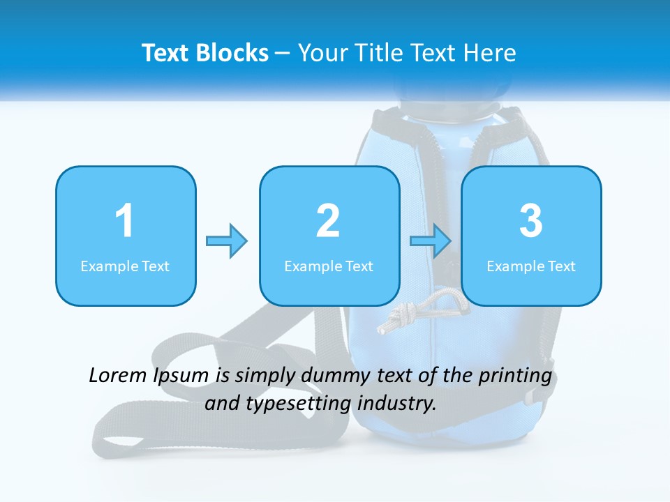 A Blue Lunch Bag With A Bottle Of Water On It PowerPoint Template