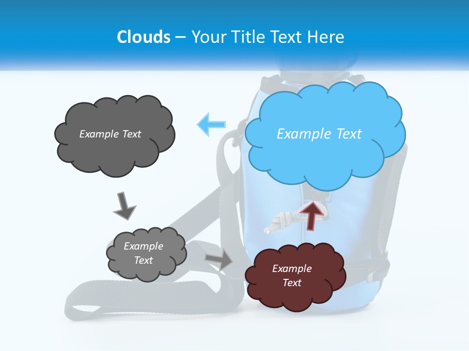 A Blue Lunch Bag With A Bottle Of Water On It PowerPoint Template