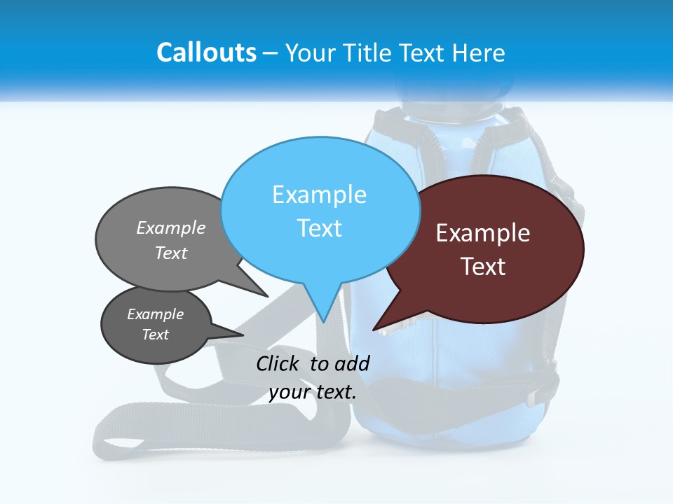 A Blue Lunch Bag With A Bottle Of Water On It PowerPoint Template