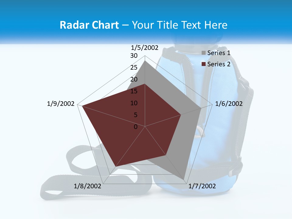 A Blue Lunch Bag With A Bottle Of Water On It PowerPoint Template