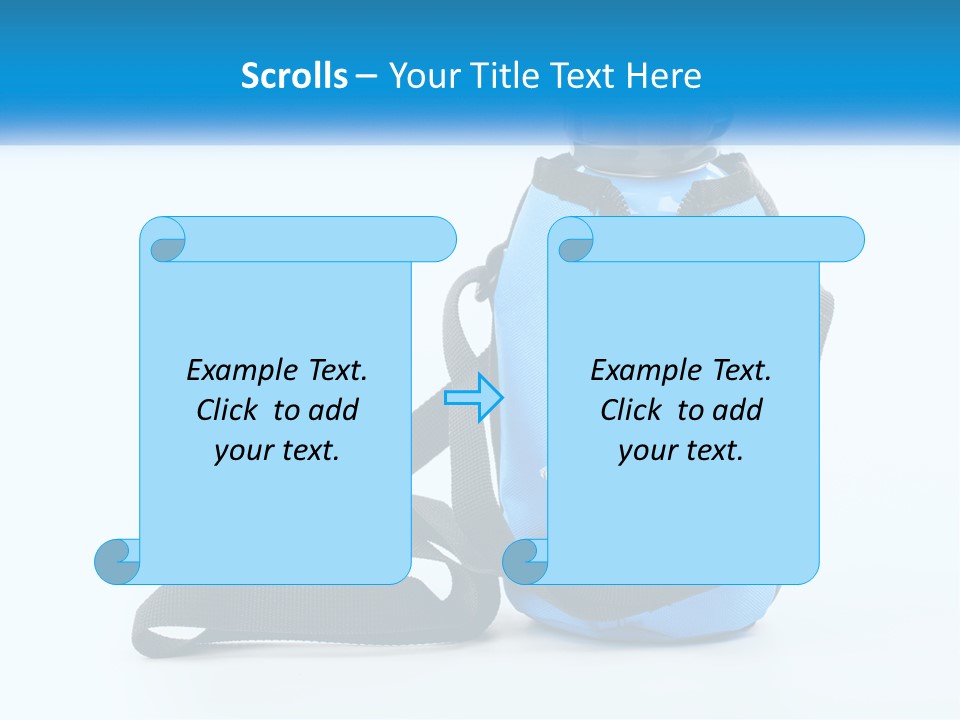 A Blue Lunch Bag With A Bottle Of Water On It PowerPoint Template