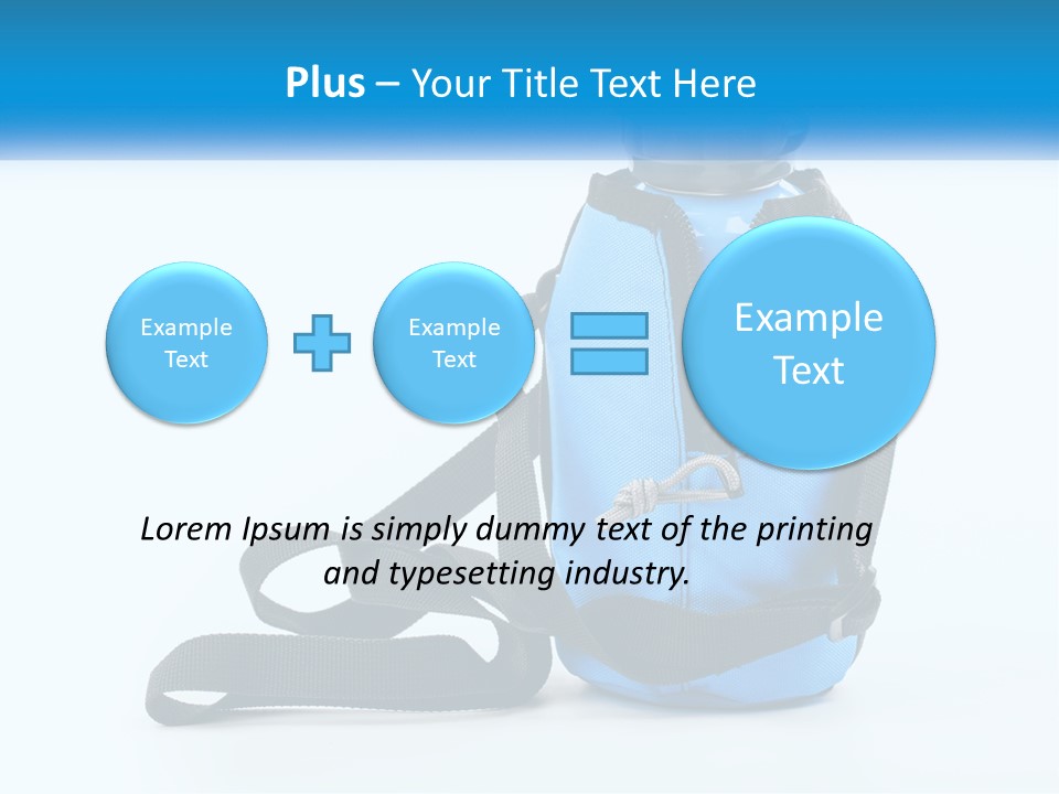 A Blue Lunch Bag With A Bottle Of Water On It PowerPoint Template