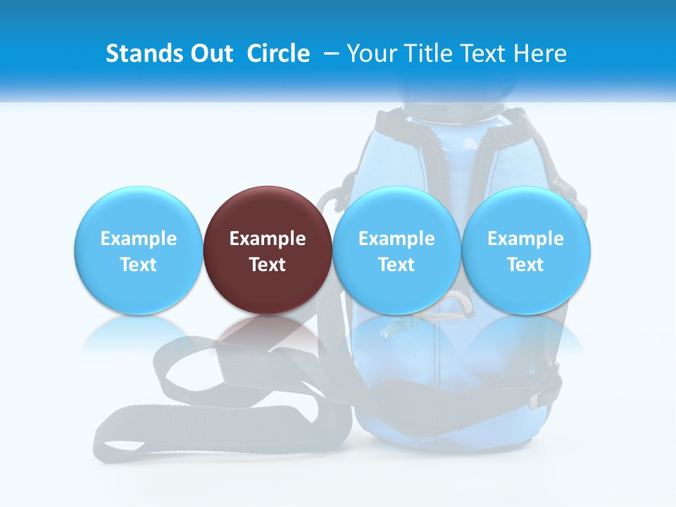 A Blue Lunch Bag With A Bottle Of Water On It PowerPoint Template