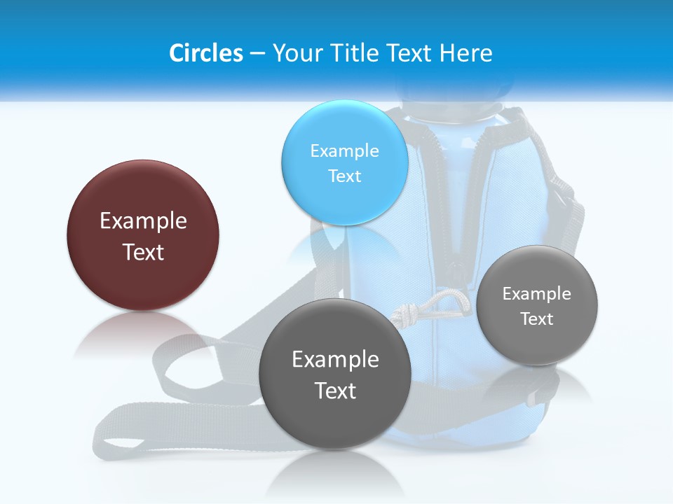 A Blue Lunch Bag With A Bottle Of Water On It PowerPoint Template