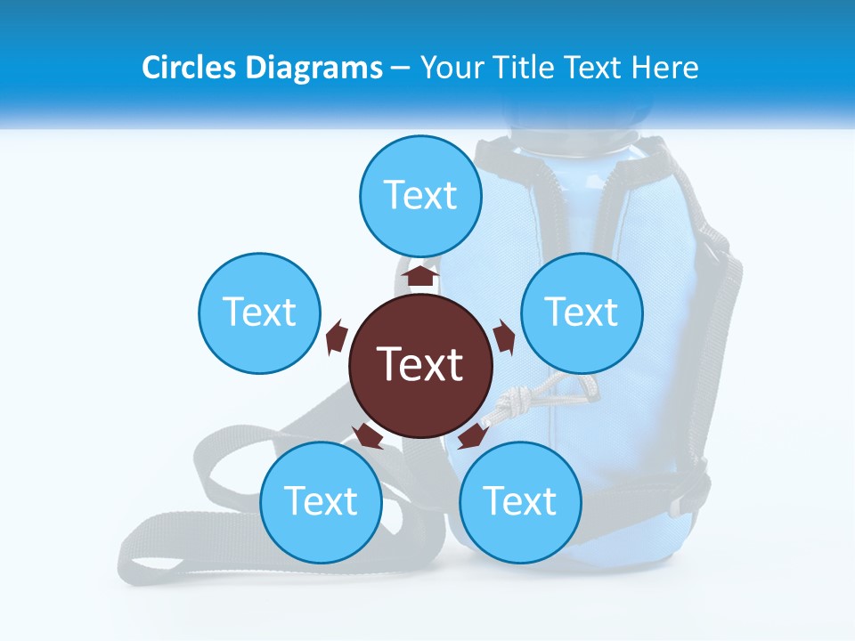 A Blue Lunch Bag With A Bottle Of Water On It PowerPoint Template