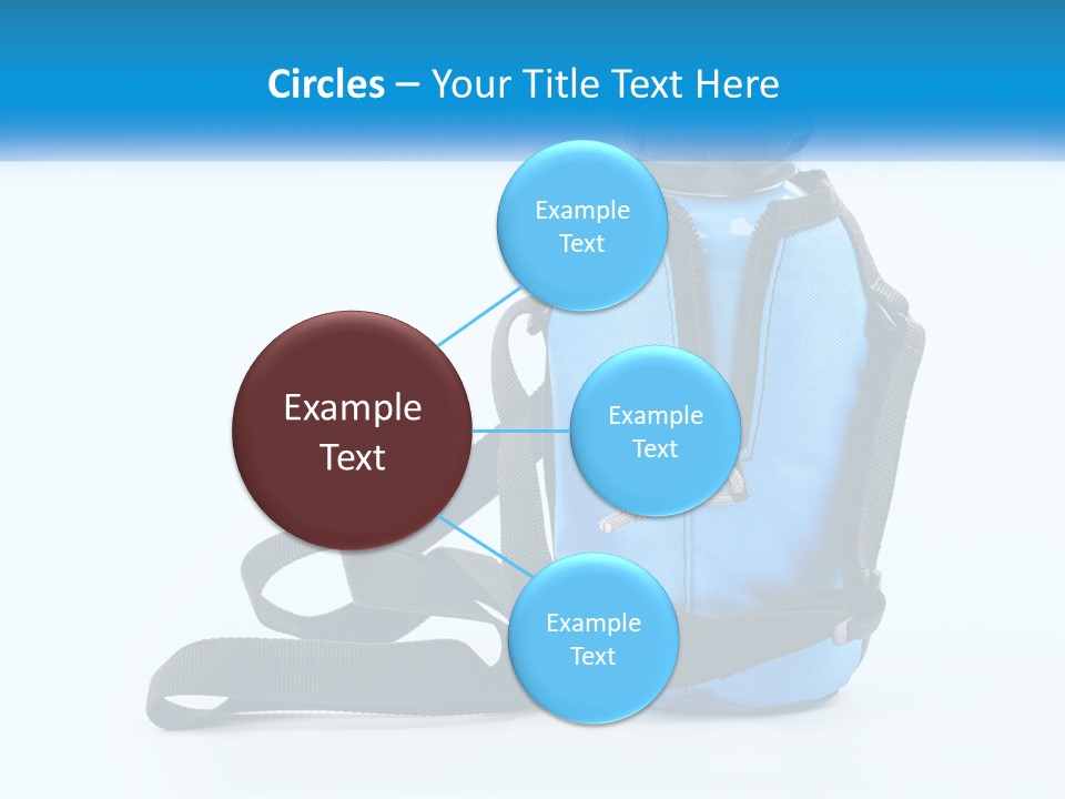 A Blue Lunch Bag With A Bottle Of Water On It PowerPoint Template