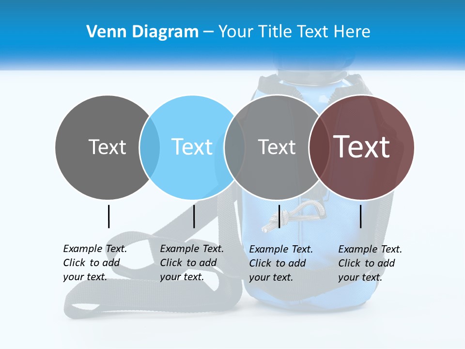 A Blue Lunch Bag With A Bottle Of Water On It PowerPoint Template