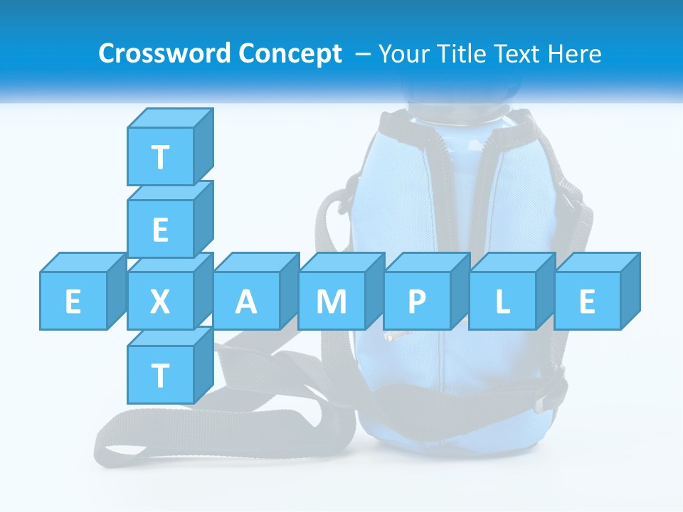 A Blue Lunch Bag With A Bottle Of Water On It PowerPoint Template