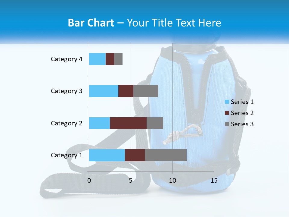 A Blue Lunch Bag With A Bottle Of Water On It PowerPoint Template