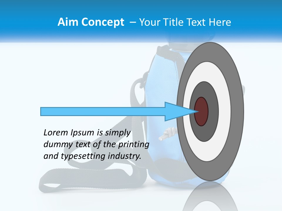 A Blue Lunch Bag With A Bottle Of Water On It PowerPoint Template