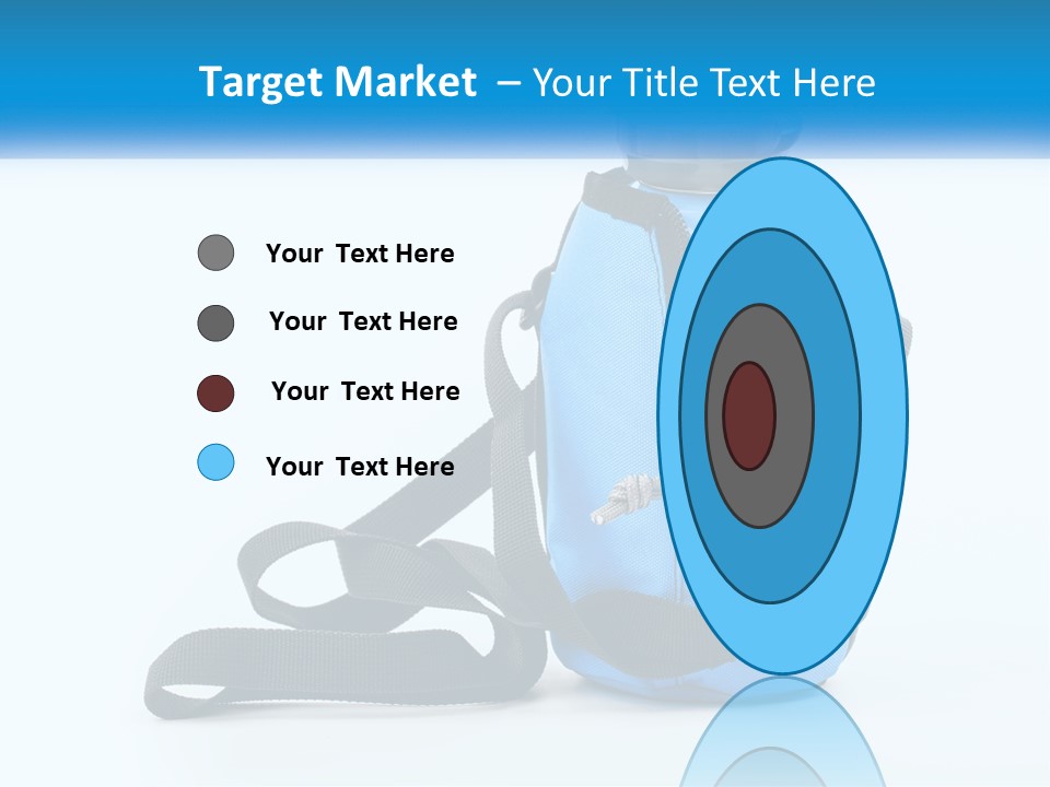 A Blue Lunch Bag With A Bottle Of Water On It PowerPoint Template