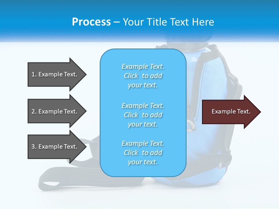 A Blue Lunch Bag With A Bottle Of Water On It PowerPoint Template