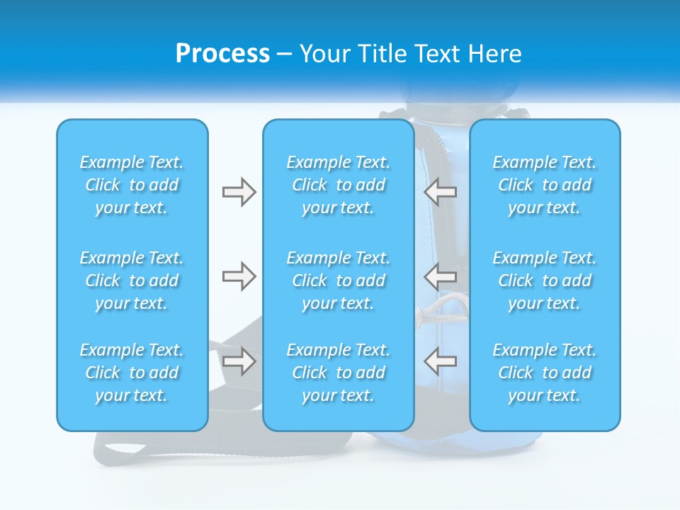 A Blue Lunch Bag With A Bottle Of Water On It PowerPoint Template