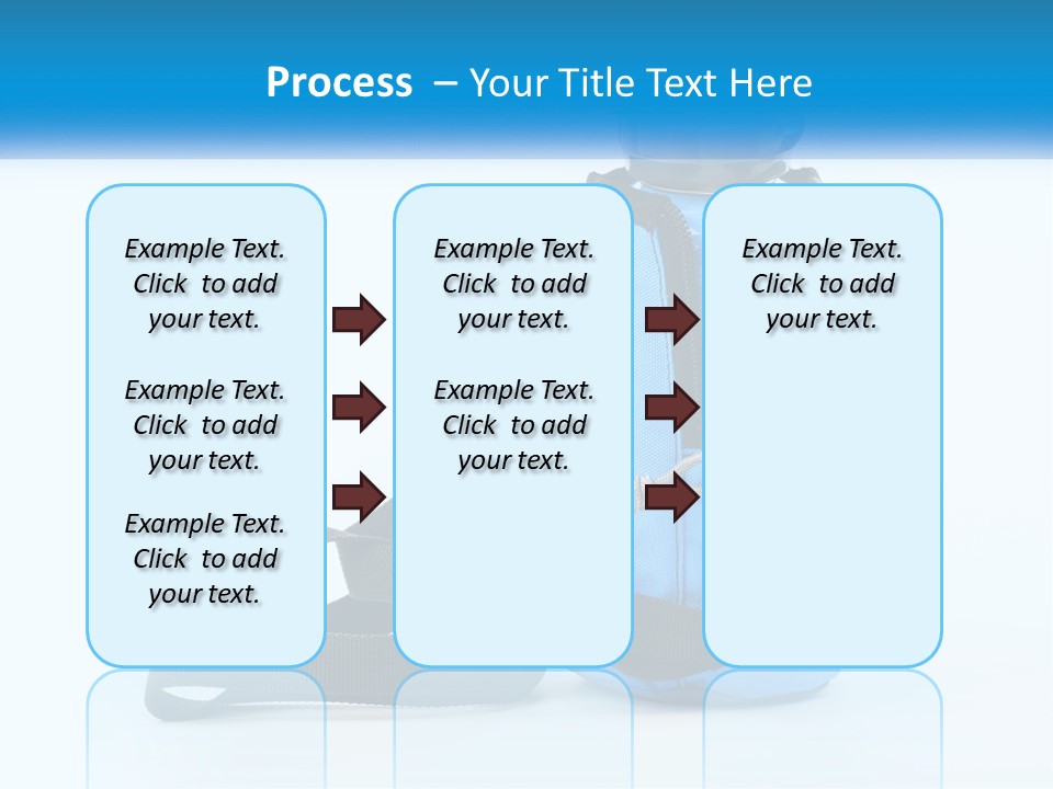 A Blue Lunch Bag With A Bottle Of Water On It PowerPoint Template