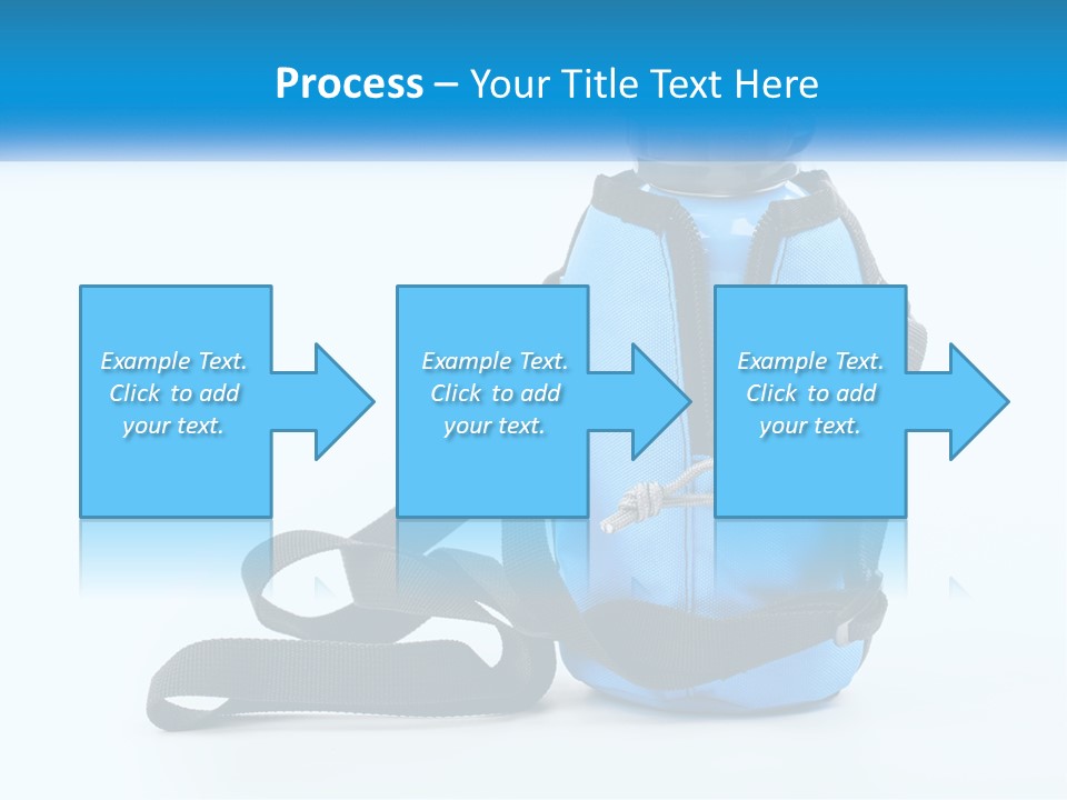 A Blue Lunch Bag With A Bottle Of Water On It PowerPoint Template