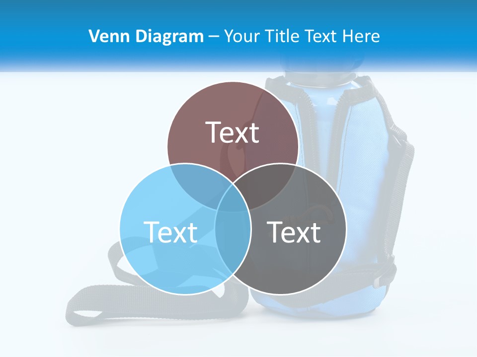 A Blue Lunch Bag With A Bottle Of Water On It PowerPoint Template