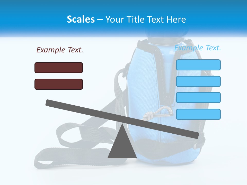 A Blue Lunch Bag With A Bottle Of Water On It PowerPoint Template