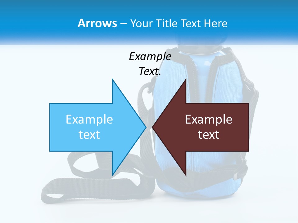 A Blue Lunch Bag With A Bottle Of Water On It PowerPoint Template