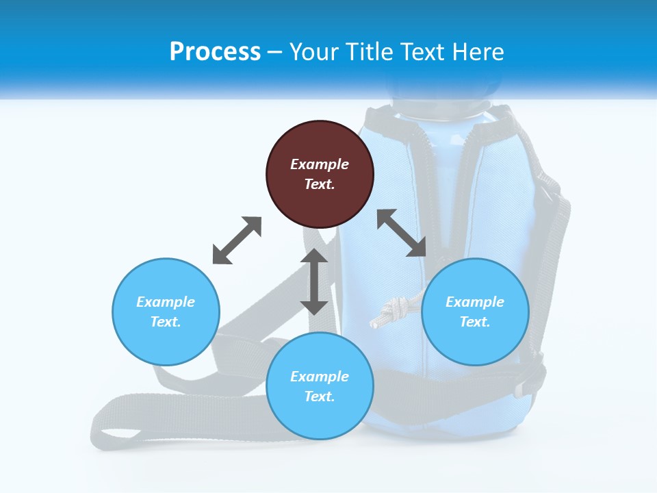 A Blue Lunch Bag With A Bottle Of Water On It PowerPoint Template