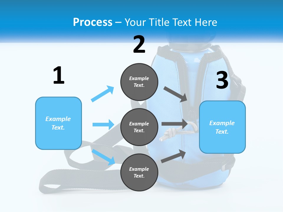 A Blue Lunch Bag With A Bottle Of Water On It PowerPoint Template