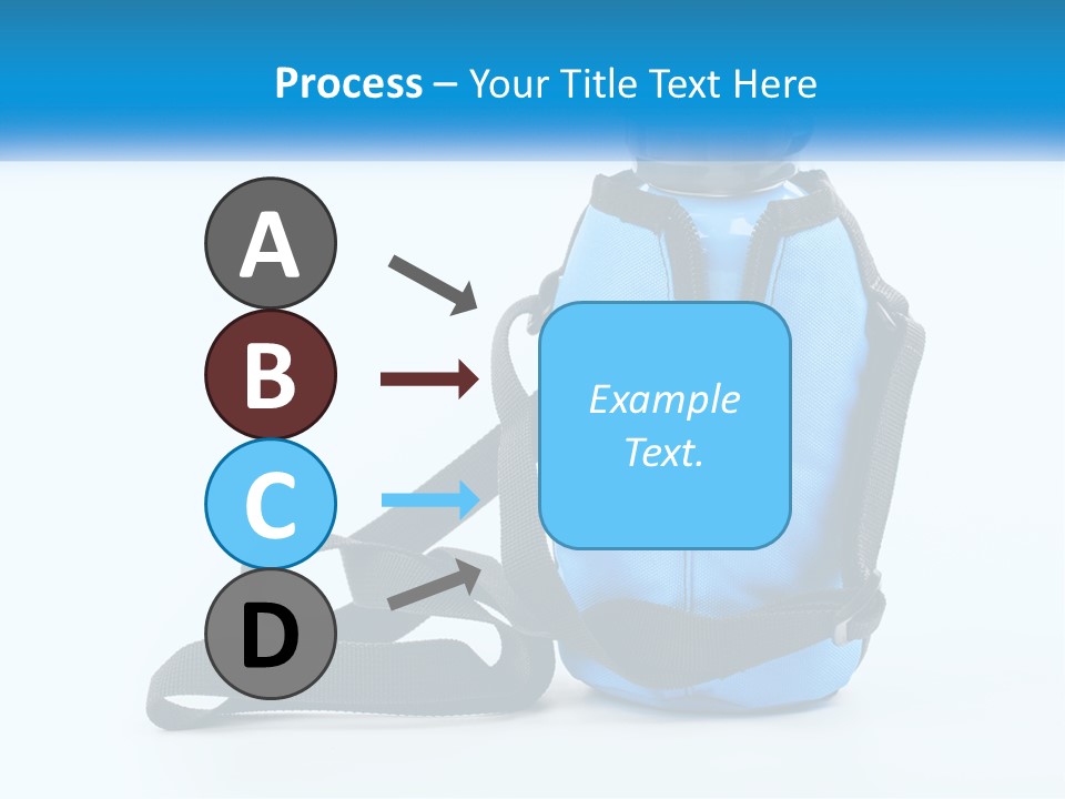 A Blue Lunch Bag With A Bottle Of Water On It PowerPoint Template