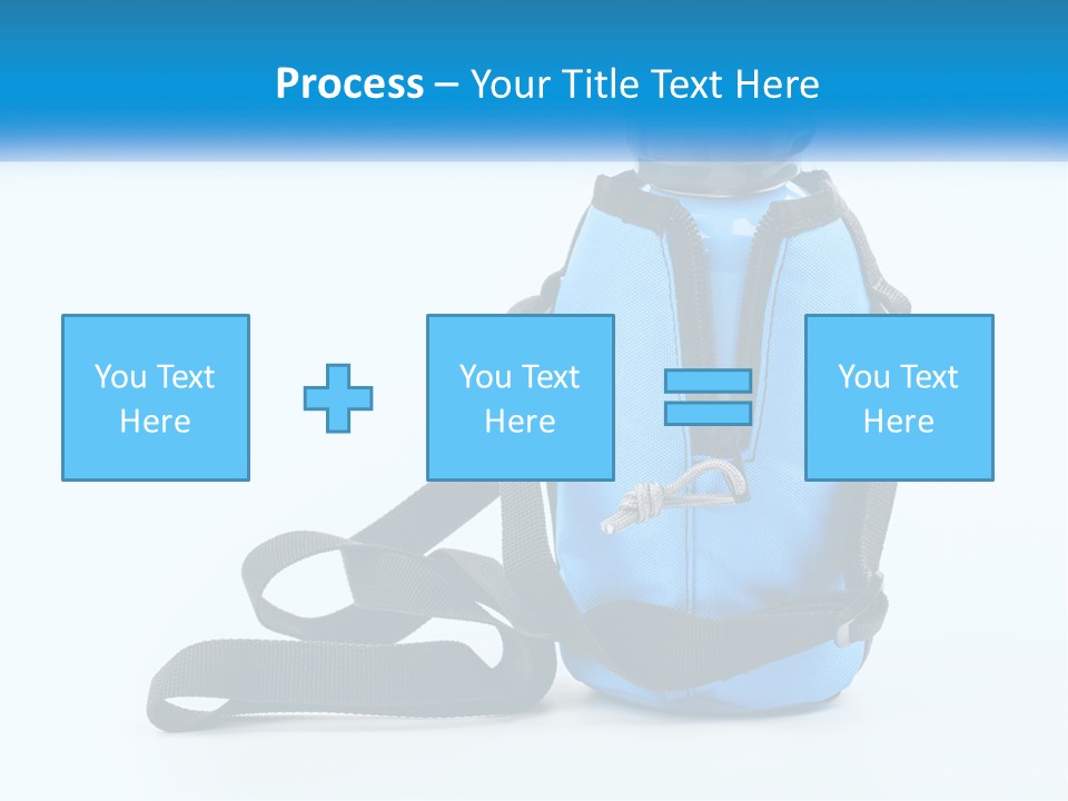 A Blue Lunch Bag With A Bottle Of Water On It PowerPoint Template