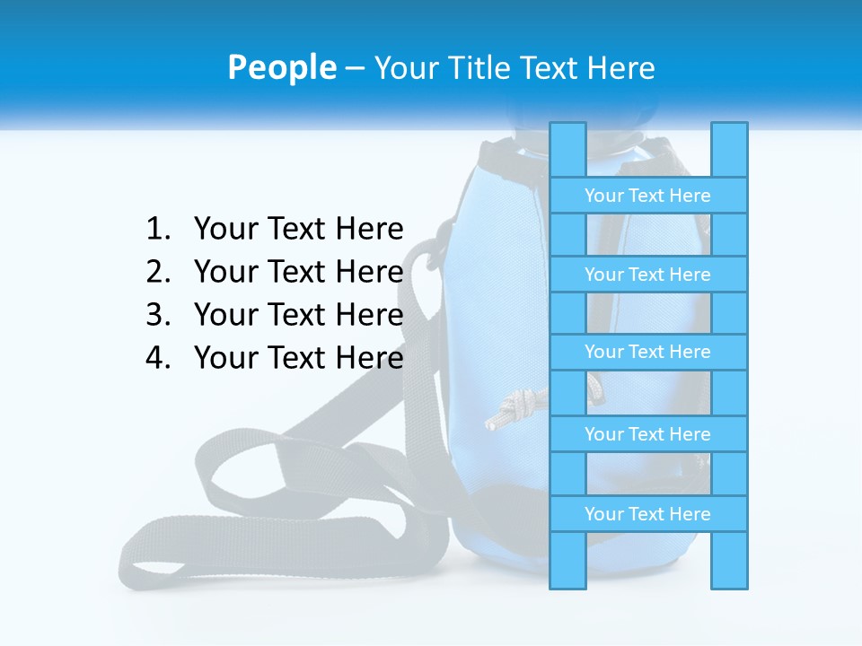 A Blue Lunch Bag With A Bottle Of Water On It PowerPoint Template