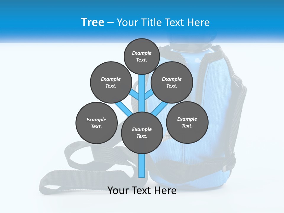 A Blue Lunch Bag With A Bottle Of Water On It PowerPoint Template