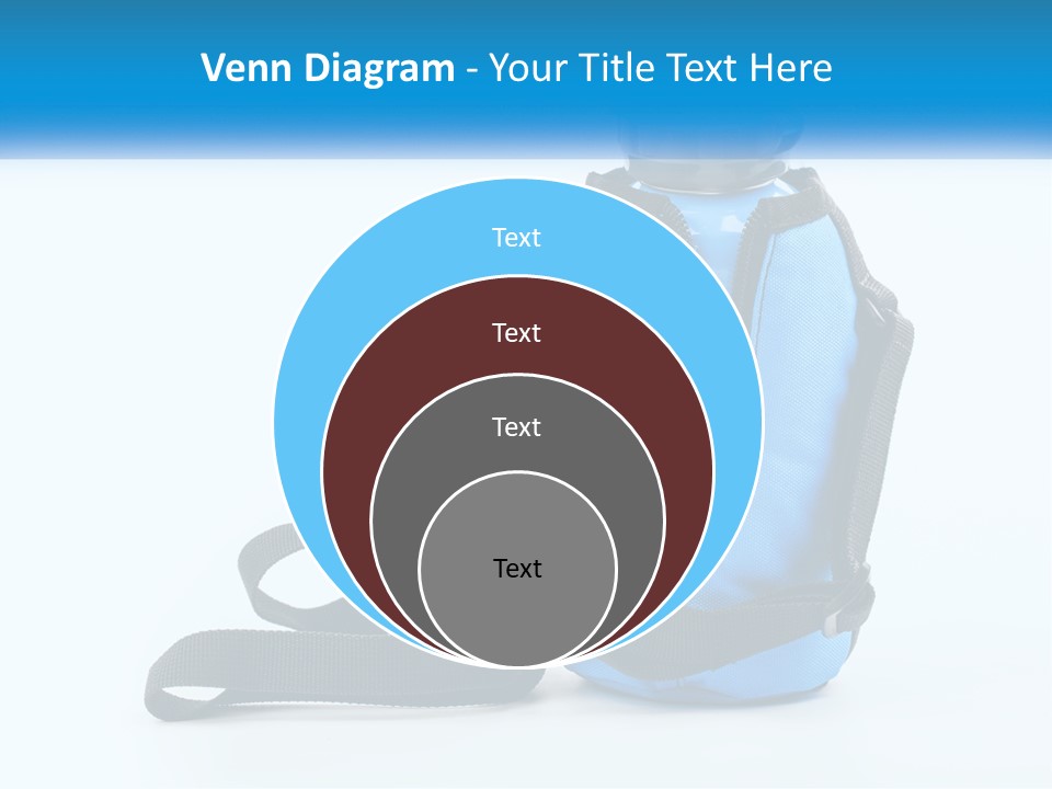 A Blue Lunch Bag With A Bottle Of Water On It PowerPoint Template