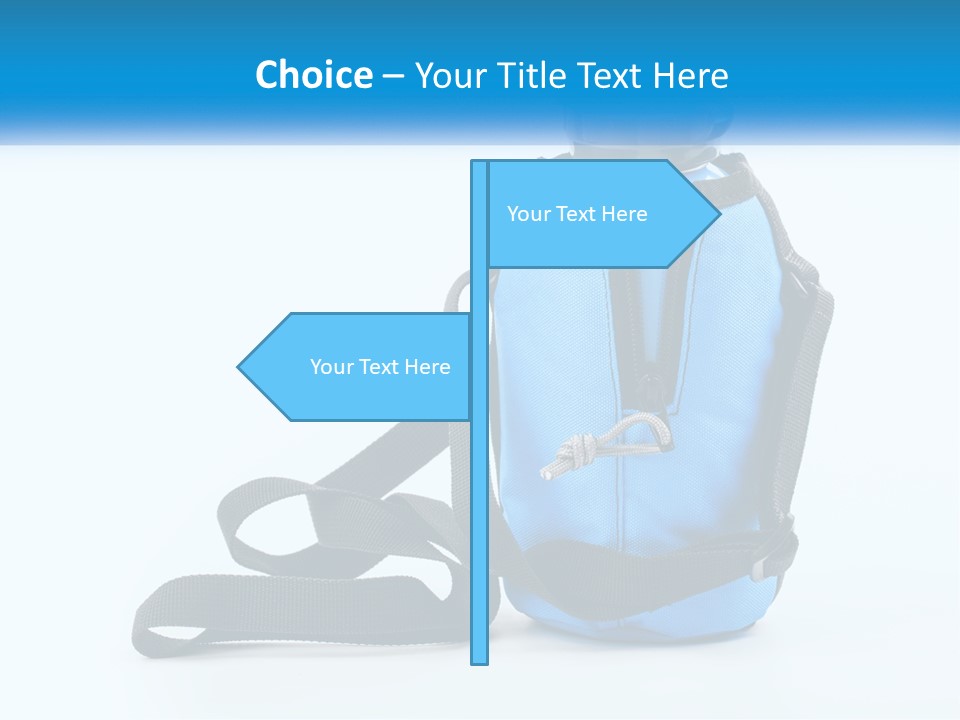 A Blue Lunch Bag With A Bottle Of Water On It PowerPoint Template