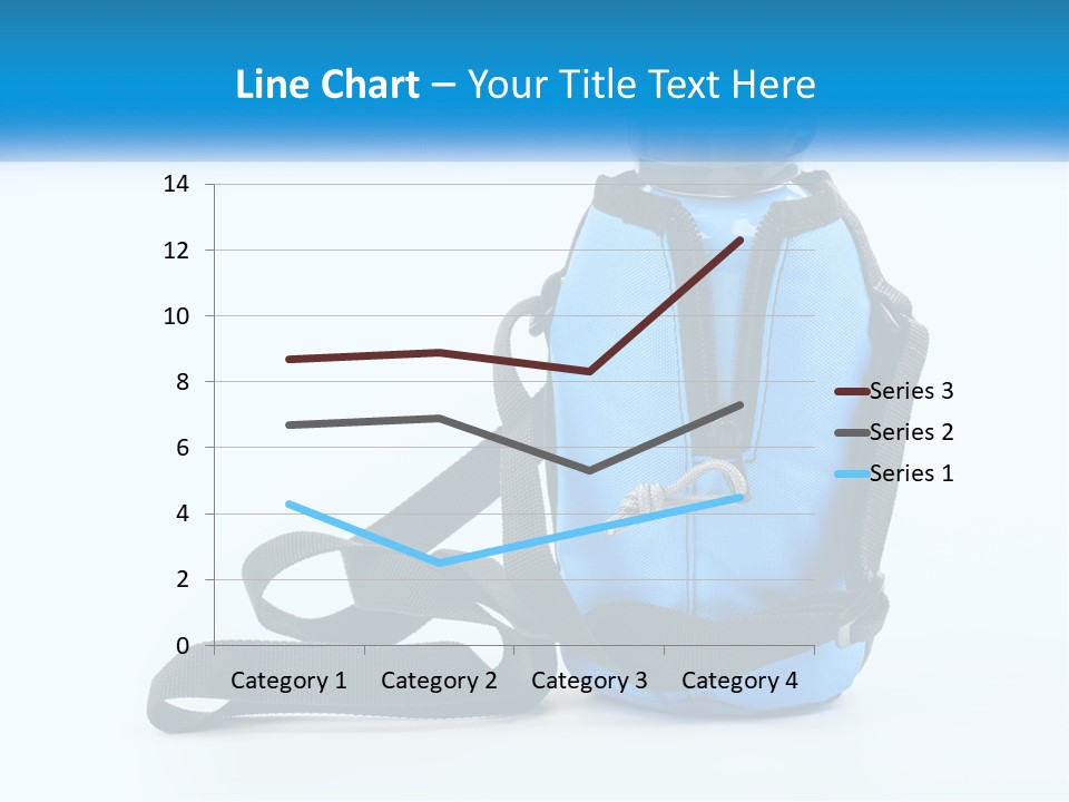 A Blue Lunch Bag With A Bottle Of Water On It PowerPoint Template