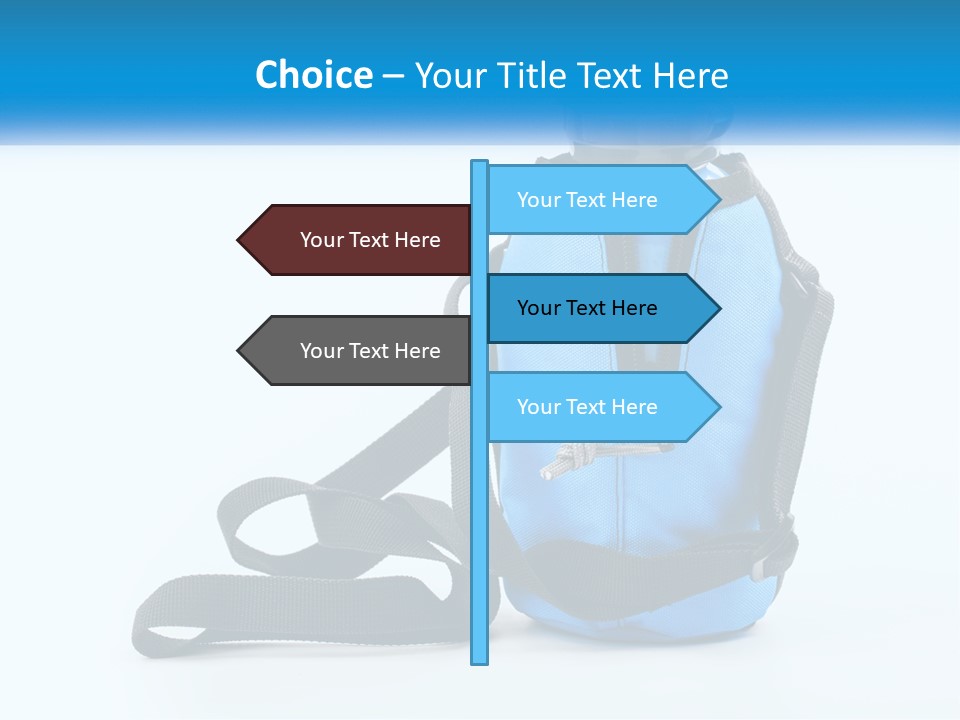 A Blue Lunch Bag With A Bottle Of Water On It PowerPoint Template