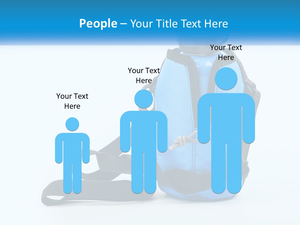 A Blue Lunch Bag With A Bottle Of Water On It PowerPoint Template