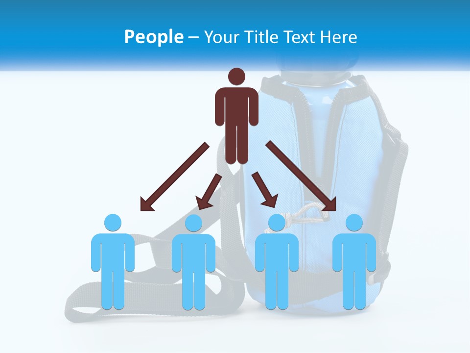 A Blue Lunch Bag With A Bottle Of Water On It PowerPoint Template