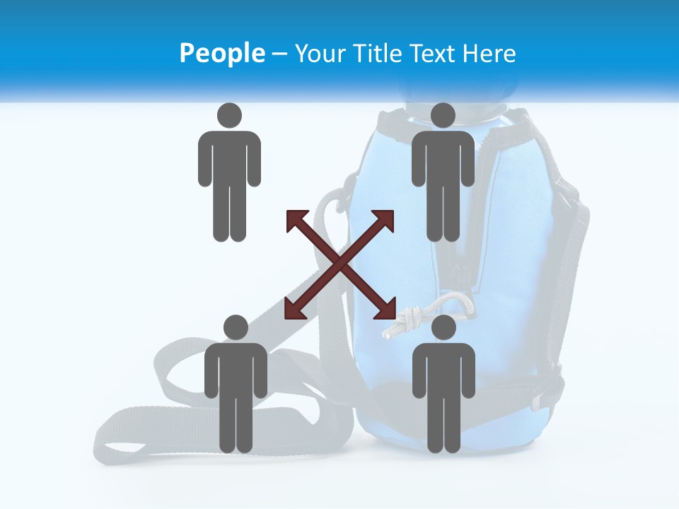 A Blue Lunch Bag With A Bottle Of Water On It PowerPoint Template