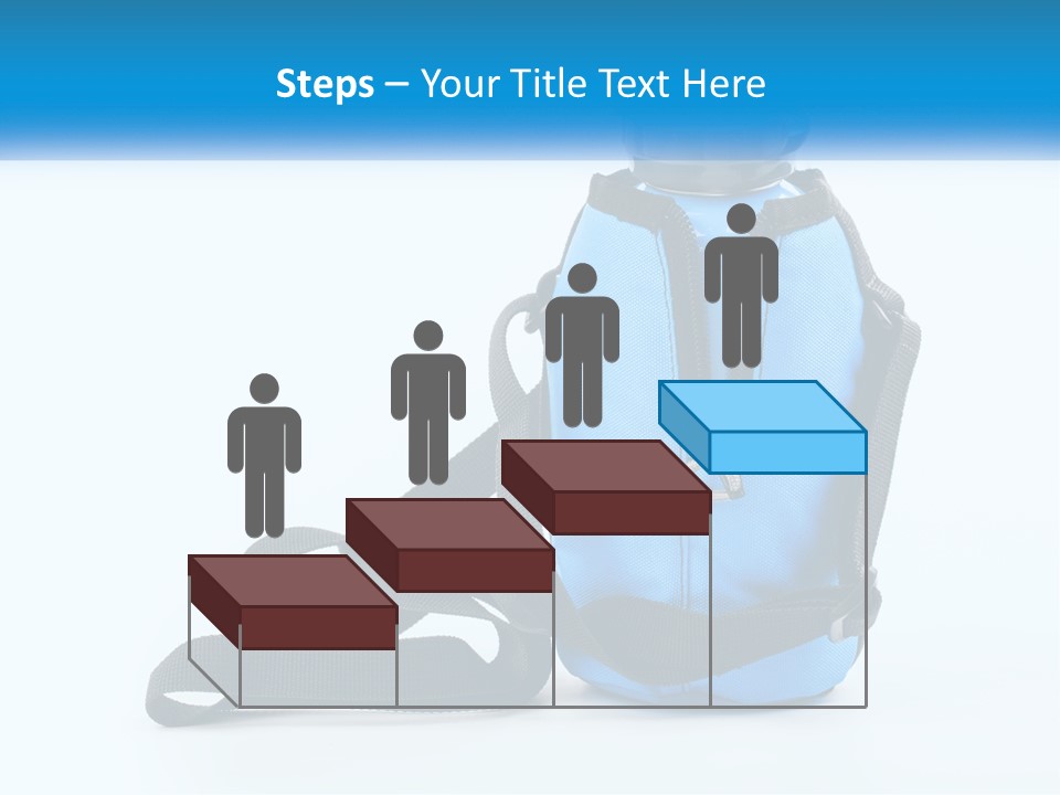 A Blue Lunch Bag With A Bottle Of Water On It PowerPoint Template