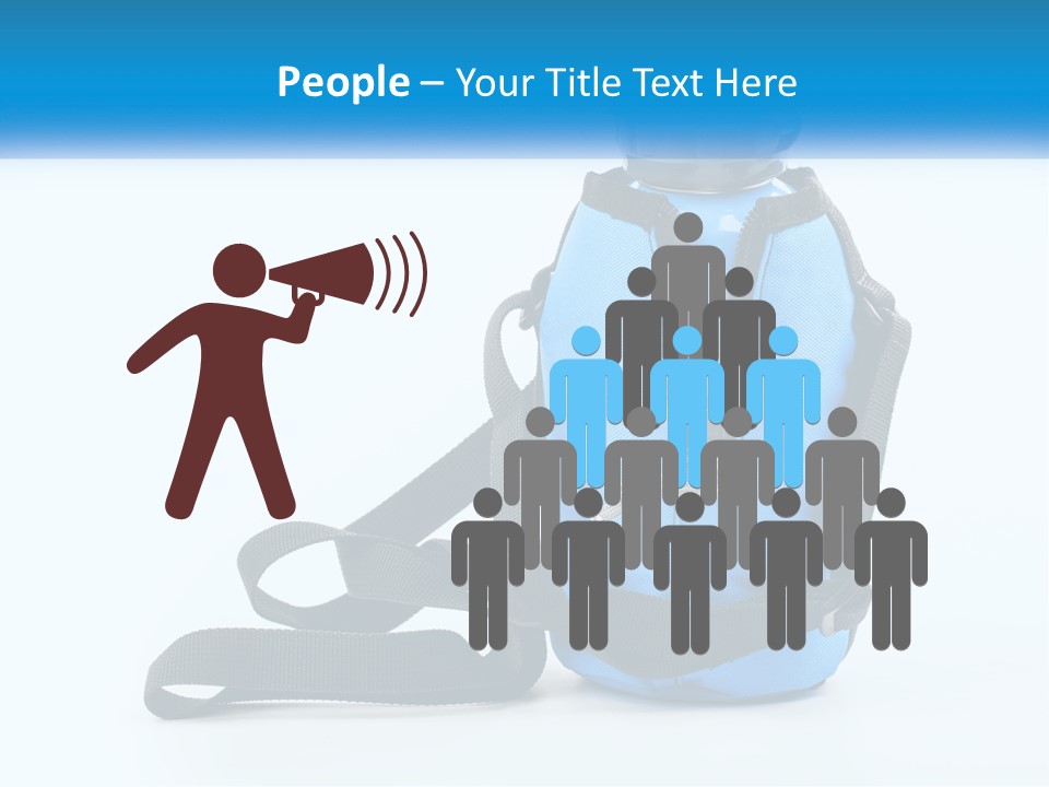 A Blue Lunch Bag With A Bottle Of Water On It PowerPoint Template