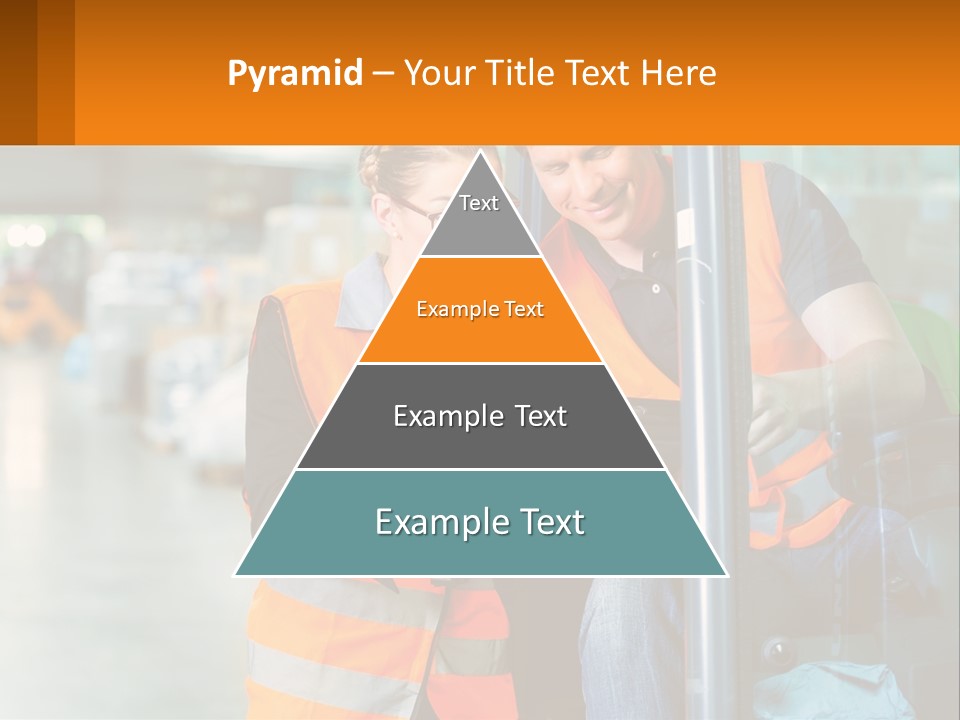 A Man And A Woman In Safety Vests Looking At A Tablet PowerPoint Template