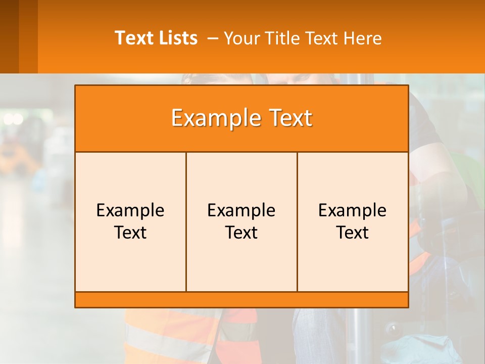 A Man And A Woman In Safety Vests Looking At A Tablet PowerPoint Template