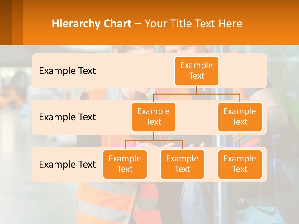 A Man And A Woman In Safety Vests Looking At A Tablet PowerPoint Template