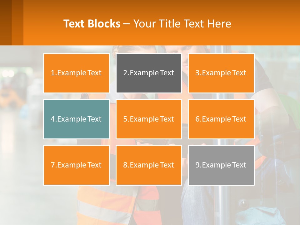 A Man And A Woman In Safety Vests Looking At A Tablet PowerPoint Template