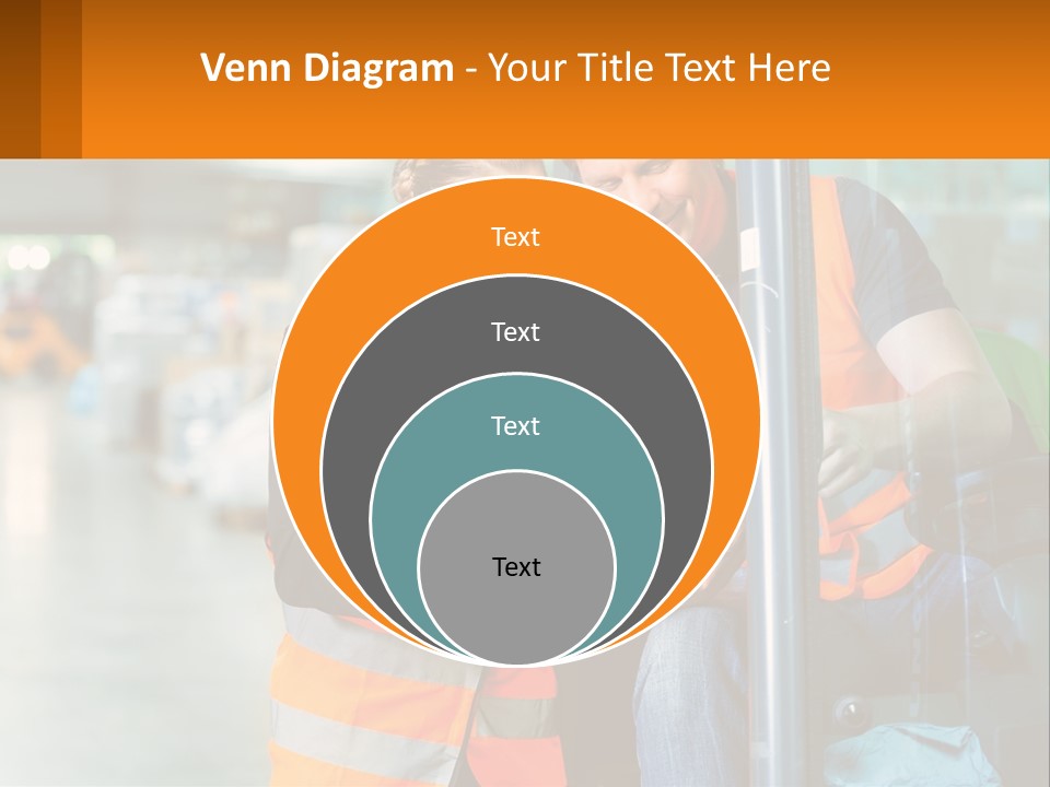 A Man And A Woman In Safety Vests Looking At A Tablet PowerPoint Template