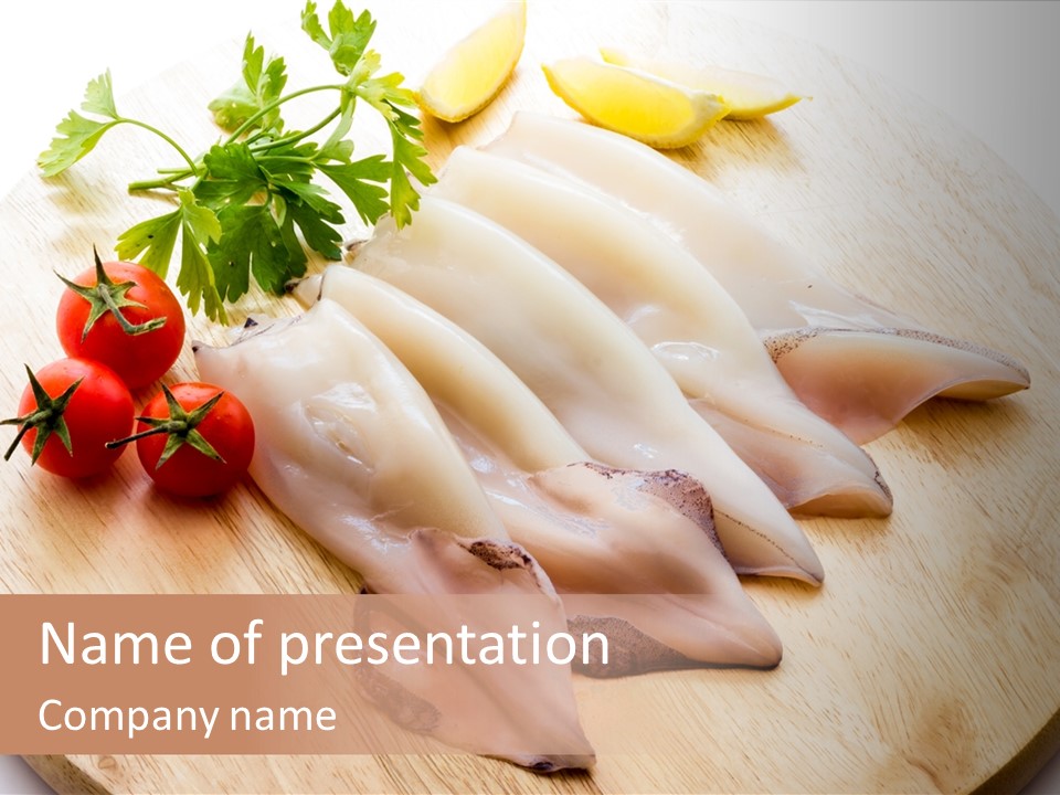 A Wooden Cutting Board Topped With Meat And Vegetables PowerPoint Template