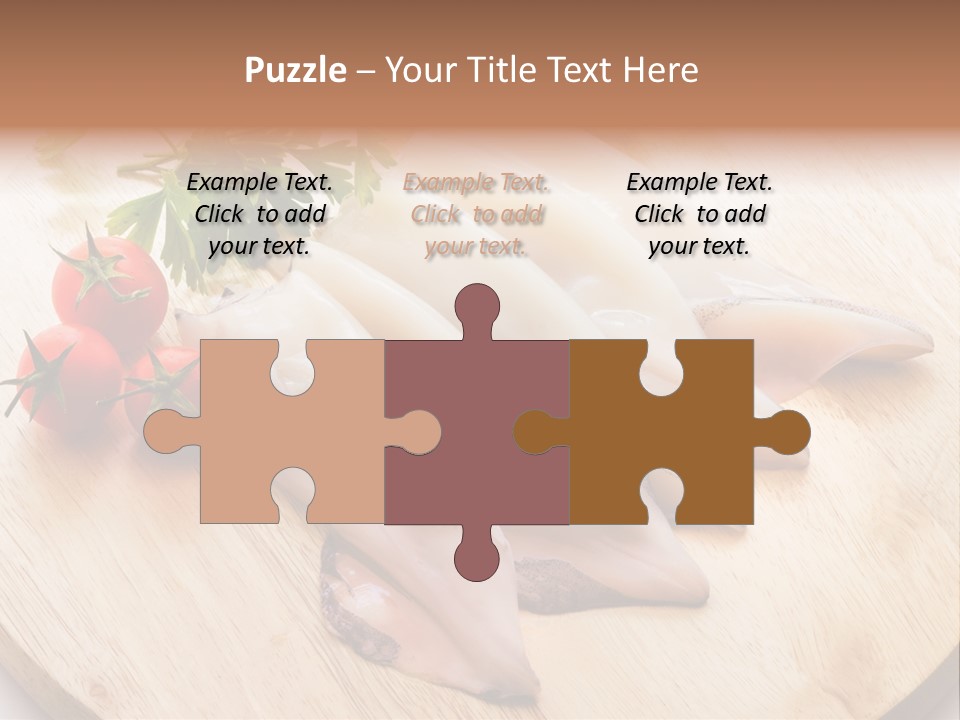 A Wooden Cutting Board Topped With Meat And Vegetables PowerPoint Template