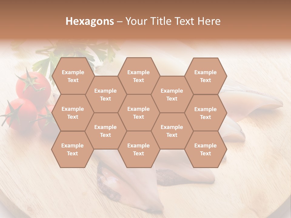 A Wooden Cutting Board Topped With Meat And Vegetables PowerPoint Template